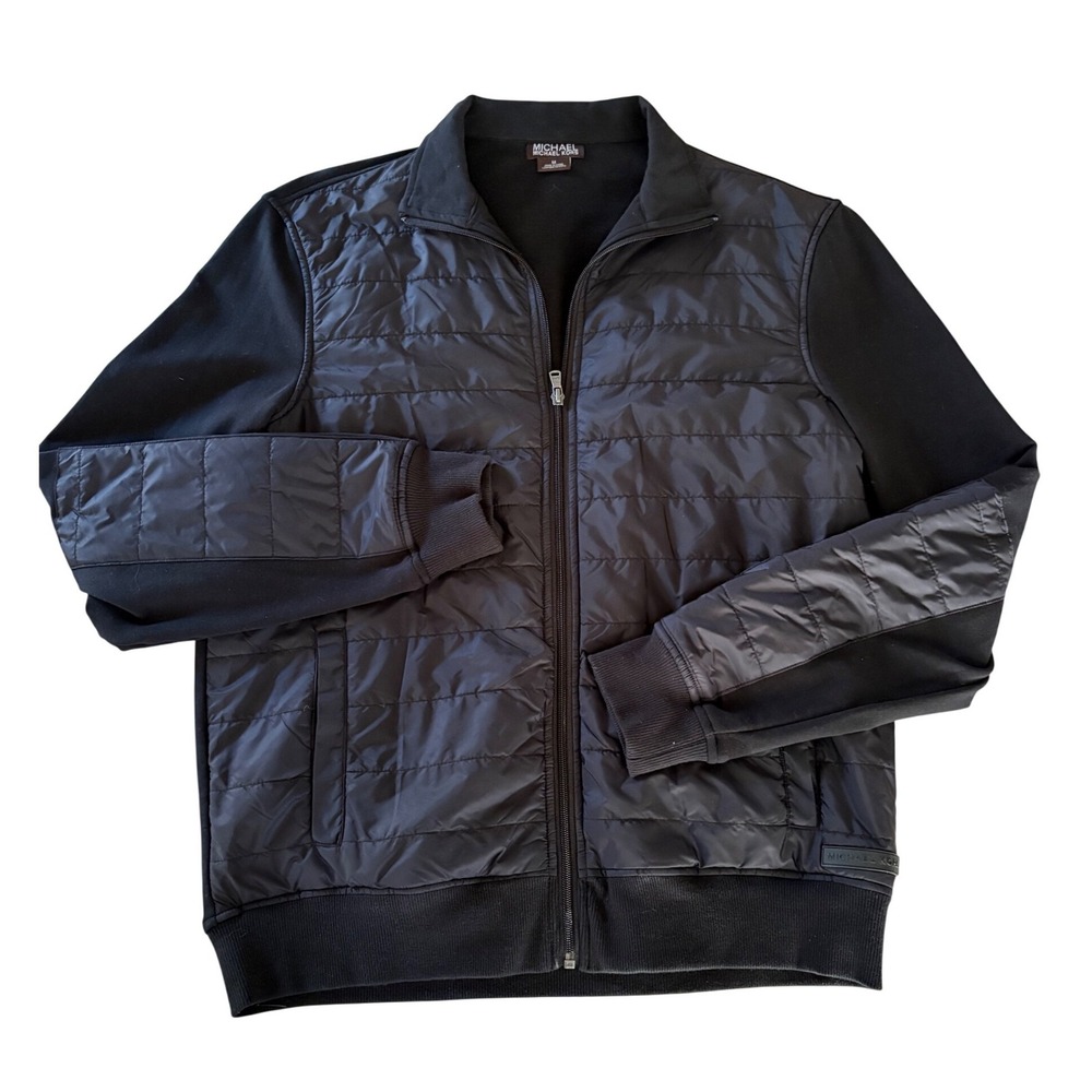 Michael Kors Mens Quilted Puffer Jacket Bomber Style Black Full Zip Size M - Picture 3 of 11